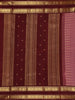 Onion Pink Stripes Woven Pure Kanchipuram Silk Saree - Diadem