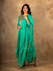 Aqua Green Floral Designed Banarasi silk Palazzo Salwar Suit - Diadem