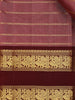 Onion Pink Stripes Woven Pure Kanchipuram Silk Saree - Diadem