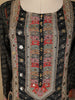 Black Floral Designed Chiffon Straight Cut Salwar Suit