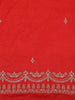 Red Floral Designed Satin Fancy Saree
