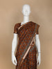 Brown Floral Designed Crepe Silk Saree