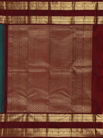 Blue Peacock Woven Pure Kanchipuram Silk Saree - Diadem