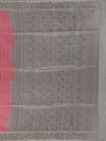 Pink Semi Tussar Silk Floral Designed Saree - Diadem
