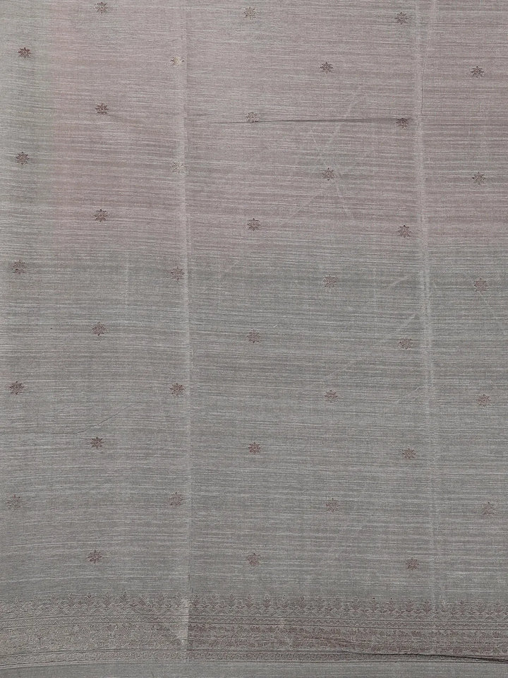 Pink Semi Tussar Silk Floral Designed Saree - Diadem