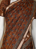 Brown Floral Designed Crepe Silk Saree