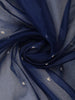 Navy Blue Floral Embroidered Velvet Designer Saree