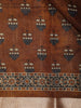 Brown Floral Designed Crepe Silk Saree