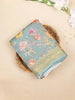 Light Blue Chanderi Silk Saree with Flower and Leaf Design On the Body with Designed Border