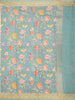 Light Blue Chanderi Silk Saree with Flower and Leaf Design On the Body with Designed Border