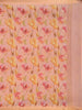 Light Pink Chanderi Silk Saree with Printed Flower Design on the Body with Matching Border
