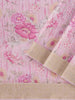 Light Pink Chanderi Silk Saree with Floral Prints on the body and Zari Border