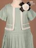 Light Green Texture Frock with 3D Flowers - Diadem