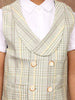 Pista Green Checked Cotton Blend Vest and Trousers - Diadem