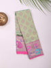Light Green Pure Kanchipuram Bridal Silk Saree with Floral Motif on the body and Designed Zari Border - Diadem