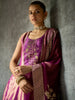 Magenta Floral Embroidered Tissue Silk Anarkali Salwar Suit