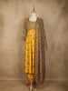 Yellow Floral Designed Cotton Rayon Anarkali Salwar Suit