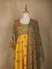 Yellow Floral Designed Cotton Rayon Anarkali Salwar Suit