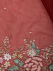 Dark Red Floral Embroidered Velvet Designer Saree
