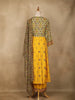 Yellow Floral Designed Cotton Rayon Anarkali Salwar Suit