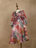 Pink Floral Designed Party Gown for Girls - Diadem