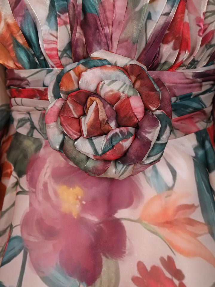 Pink Organza Party Wear Gowns for Mother & Daughter - Diadem