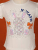 Ivory Cotton Half Sleeve Embroidery T-Shirt for Girls - Diadem