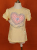 Light Yellow Cotton Half Sleeve Embroidery T-Shirt for Girls - Diadem