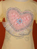 Light Yellow Cotton Half Sleeve Embroidery T-Shirt for Girls - Diadem