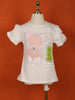 Ivory Cotton Half Sleeve T-Shirt for Girls - Diadem