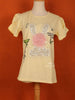 Light Yellow Cotton Half Sleeve T-Shirt for Girls - Diadem