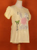 Light Yellow Cotton Half Sleeve T-Shirt for Girls - Diadem