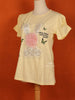 Light Yellow Cotton Half Sleeve T-Shirt for Girls - Diadem