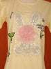 Light Yellow Cotton Half Sleeve T-Shirt for Girls - Diadem