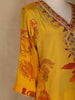 Yellow Floral Designed Semi Silk Straight Cut Salwar Suit