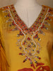 Yellow Floral Designed Semi Silk Straight Cut Salwar Suit
