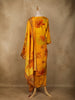 Yellow Floral Designed Semi Silk Straight Cut Salwar Suit