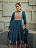 Blue Floral Printed Synthetic Salwar Suit - Diadem