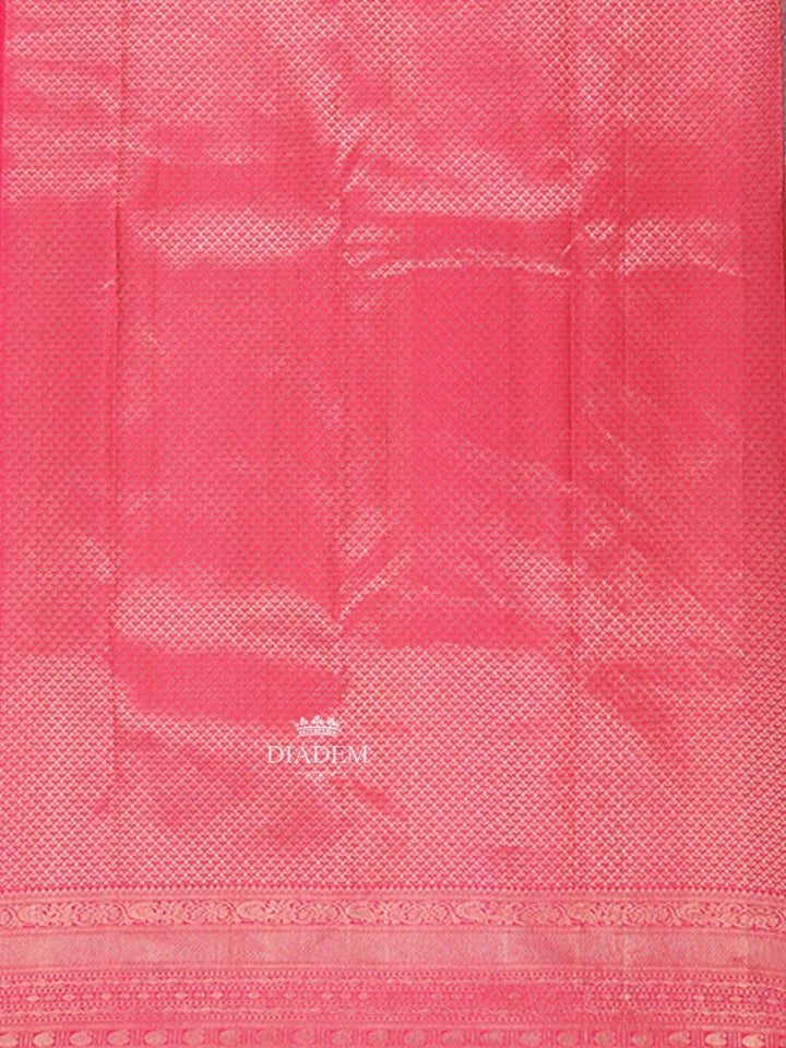 Blue Pure Kanchipuram Bridal Silk Saree with Floral Motif on the body and Contrast Zari Border - Diadem