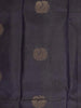 Black Pure Kanchipuram Bridal Silk Saree with Peacock Motifs on the Body and without Border - Diadem
