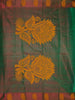 Green Pure Kanchipuram Bridal Silk Saree with Stripes Design on Body with Zari Border