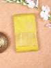 Yellow Pure Kanchipuram Bridal Silk Saree with Floral Motif on the Body with Zari Border - Diadem