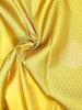 Yellow Pure Kanchipuram Bridal Silk Saree with Floral Motif on the Body with Zari Border - Diadem