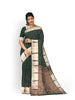 Dark Green Pure Kanchipuram Bridal Silk Saree with Floral Motif on the Body and Contrast Zari Border