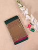 Dark Green Pure Kanchipuram Bridal Silk Saree with Zari Butta on the Body with Zari Border