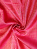 Red Pure Kanchipuram Bridal Silk Saree with Floral Design on the Body with Contrast Zari Border