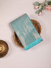 Sky Blue Pure Kanchipuram Bridal Silk Saree with Floral Motif on the body and Zari Border - Diadem