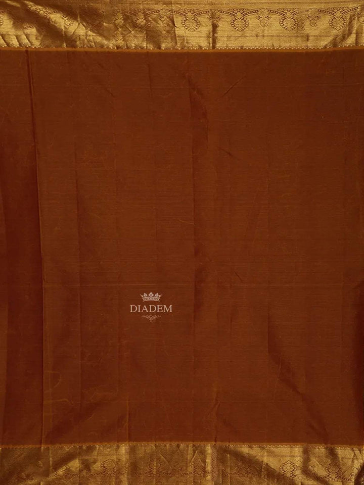 Maroon Pure Kanchipuram Bridal Silk Saree with Paisley and Floral Jacquard on the Body with Designed Border - Diadem