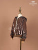 Black with Bronze Sequins Embellished Hoodie Jacket - Diadem