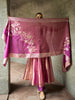 Magenta Floral Embroidered Tissue Silk Anarkali Salwar Suit